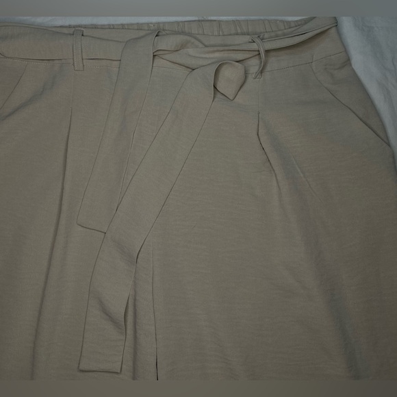 NWOT - Nicole Miller Women's Wide Leg Tan Beige Business Pant X-Large With Belt - Picture 4 of 11